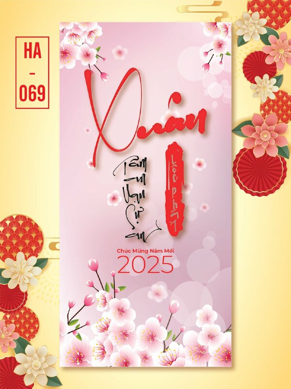 In bao lì xì màu xanh dương Hoa Đào Vạn Sự Như Ý - Mã HA067 - INKTS2626