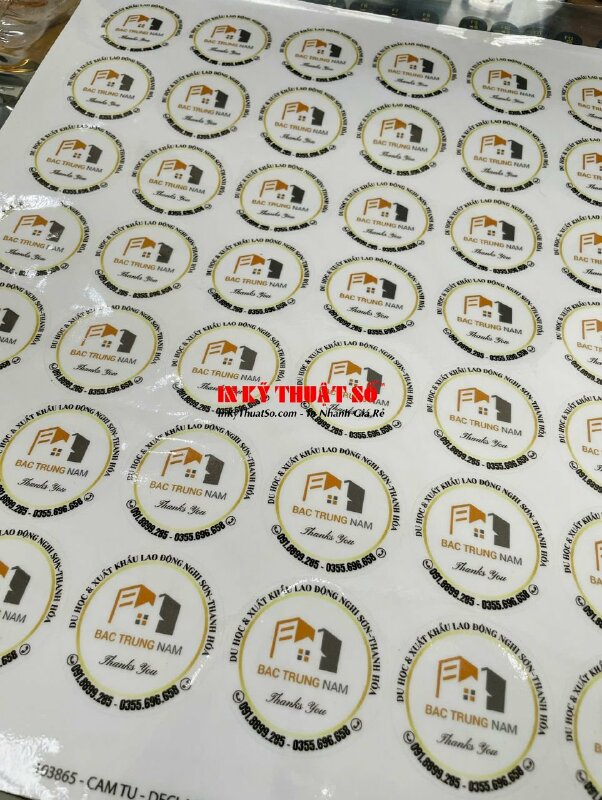 In tem tròn Thank you từ Decal trong cho trung tâm tư vấn du học &amp; xuất khẩu lao động - INKTS2807