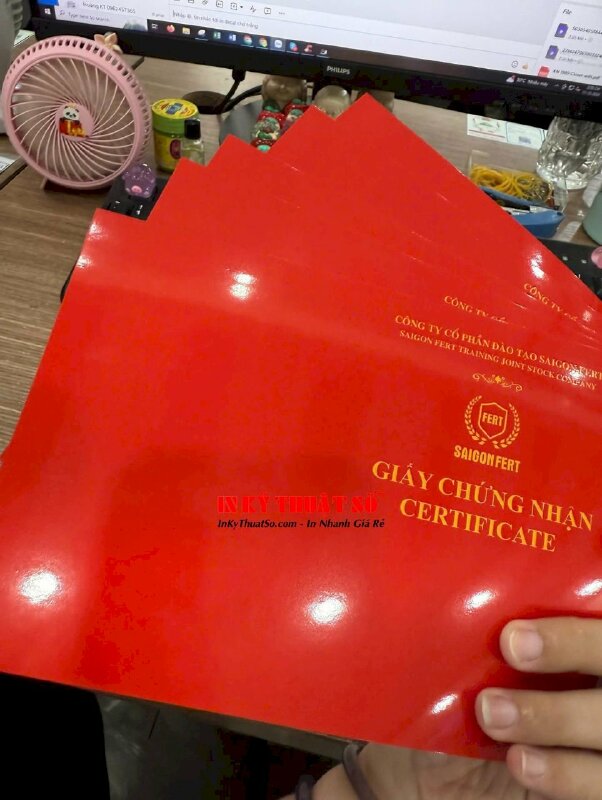 In phôi giấy chứng nhận certificate Hoàn thành chương trình tập huấn cho công ty, doanh nghiệp - INKTS3010