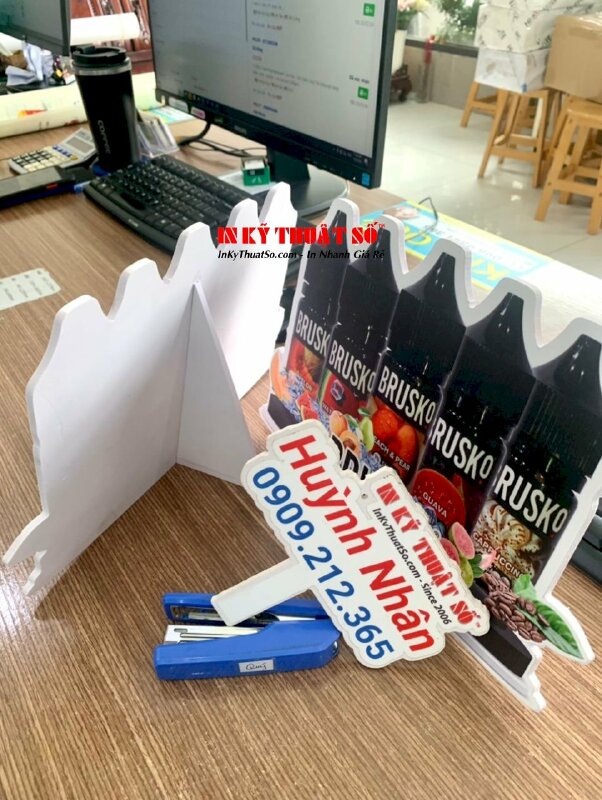 In thẻ giấy ép Plastic các hương vị kem Cherry Yogurt, Xoài Mango Sorbet, Me Tamarind Sorbet song ngữ Việt Anh - INKTS1710