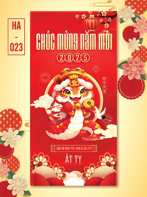 Nhận thiết kế trang trí bao lì xì Tết Chúc Mừng Năm Mới - Mã PT26 - INKTS2482