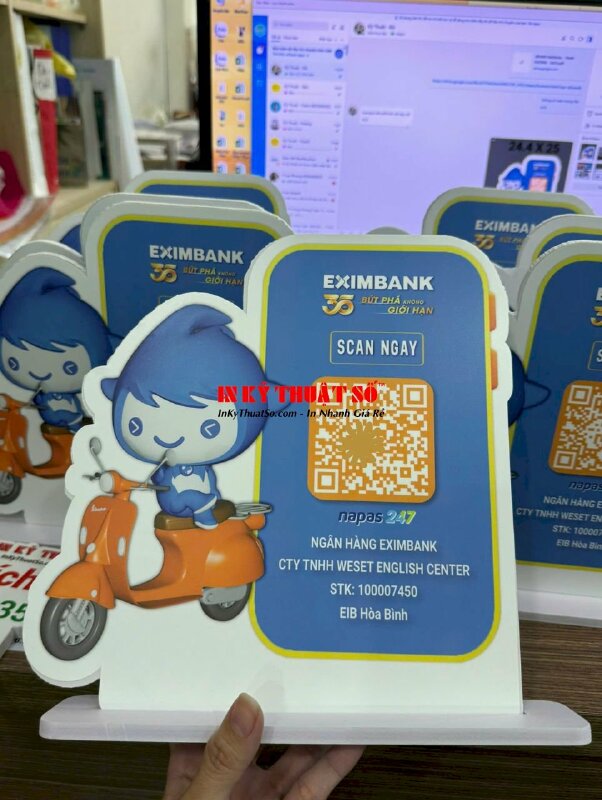 In thẻ tích điểm có mã QR code và mã Barcode, in thẻ nhựa PVC bo góc, đánh sổ nhảy - INKTS1866