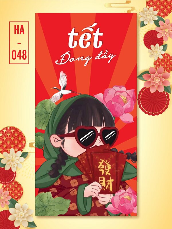 Sản xuất bao lì xì in logo doanh nghiệp theo yêu cầu Tết Ất Tỵ - Mã HA046 - INKTS2605