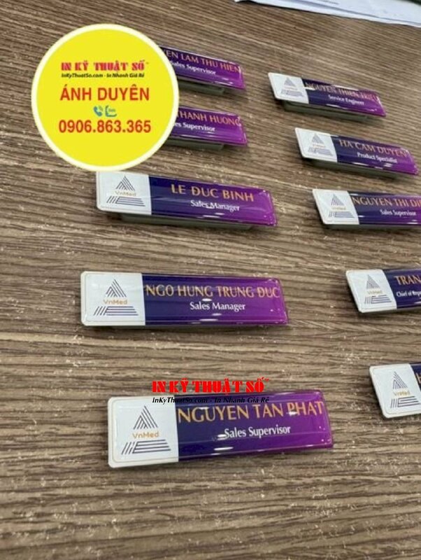 In logo công ty UV DTF dán lên mọi vật liệu phẳng, chống nước, bền màu, tem nổi logo - INKTS1599