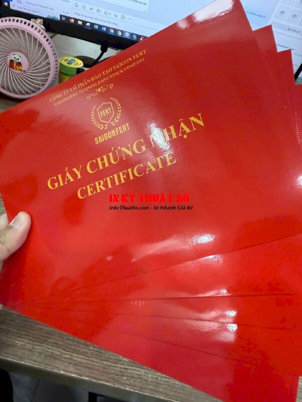 In phôi giấy chứng nhận certificate Đã hoàn thành khóa huấn luyện cho công ty, doanh nghiệp - INKTS3011