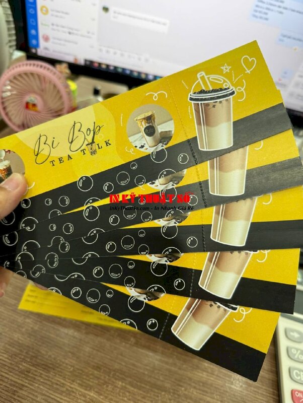 In Gift Certificate trà sữa, voucher tiếng Anh, cấn răng cưa 1 đường, đánh sổ nhảy, hàng gửi đi Mỹ từ TPHCM - INKTS3017