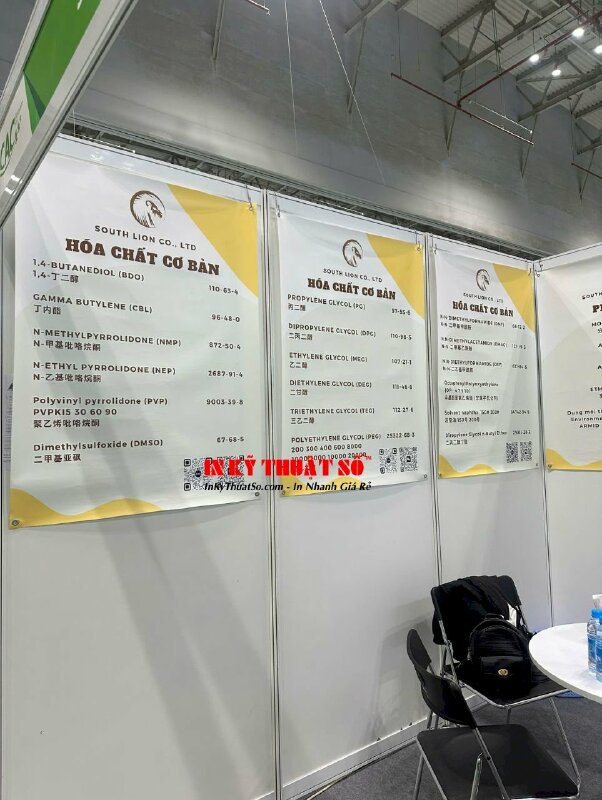 Combo Poster &amp; Standee giới thiệu sản phẩm hóa chất tại gian hàng hội chợ triển lãm ngành, in đa ngôn ngữ Việt Anh Trung - INKTS2895