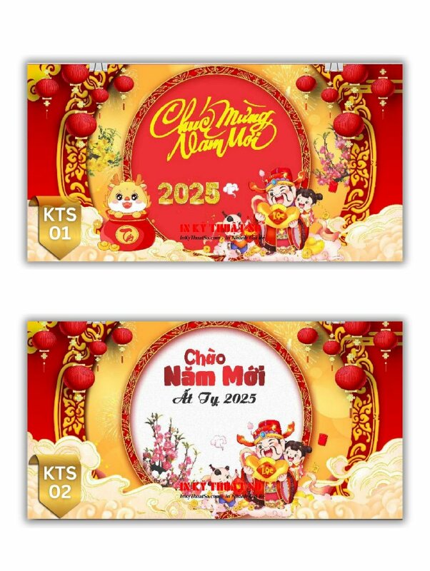 In Backdrop Chúc Mừng Năm Mới, in bạt hiflex phông nền Chào Năm Mới Ất Tỵ 2025 - INKTS2954
