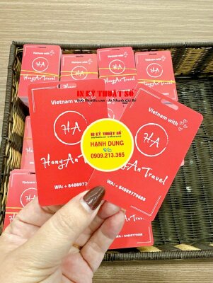 Thẻ hành lý, tag treo hành lý in logo &amp; số liên hệ công ty lữ hành Travel - INKTS2883