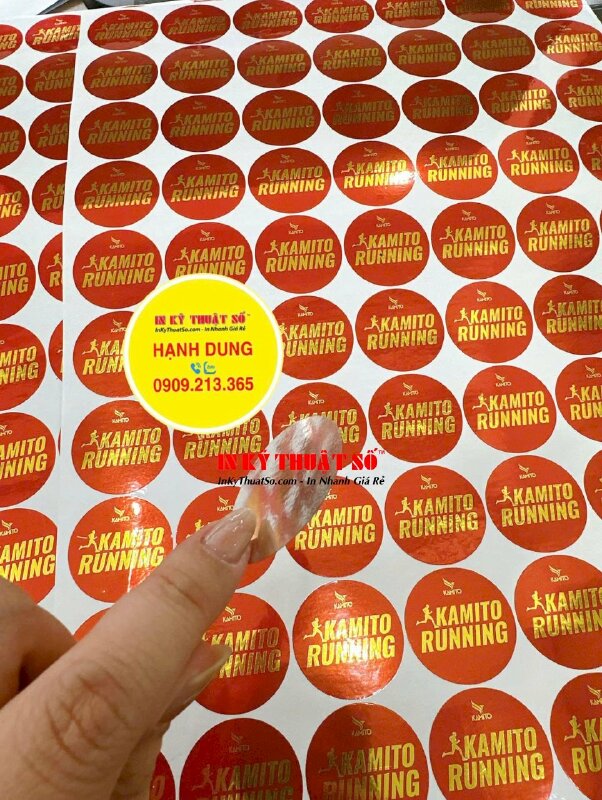 In tem xi vàng dán huy chương giải chạy bộ Running Day cho thương hiệu thể thao - INKTS2990