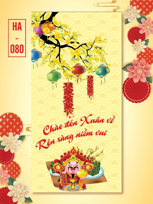 In bap lì xì đỏ câu đối Tết Niên Niên Như Ý Xuân Tuế Tuế Bình An Nhật - Mã HA078 - INKTS2637