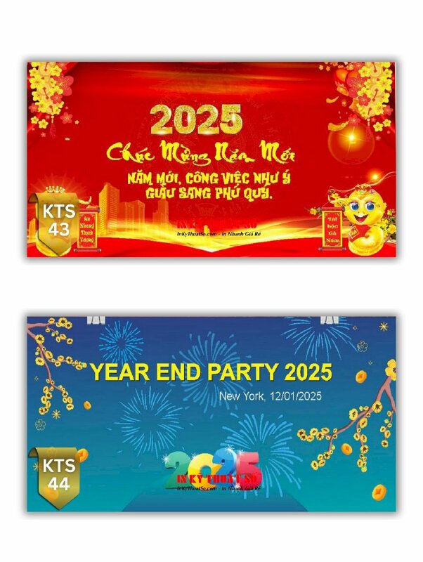 Thiết kế &amp; in background phông nền Tiệc Year End Party 2025 - INKTS2975