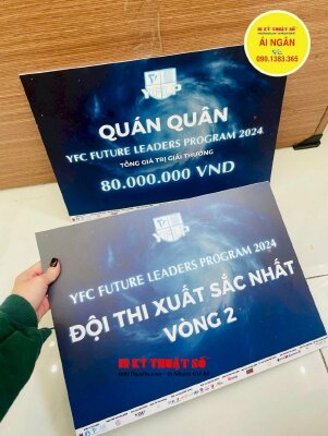 Làm bảng trao giải thưởng giải Quán Quân, giải Đội Thi Xuất Sắc Nhất, in format khổ A3 - INKTS1729