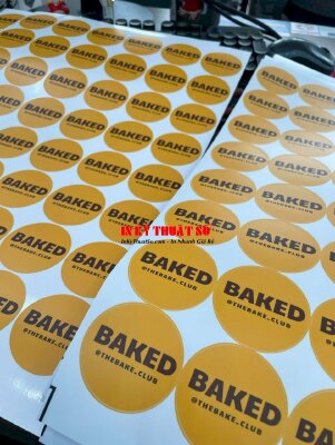 In tem logo tiệm bánh cookie tại nhà, tem tròn Decal sữa, hàng gửi đi Úc từ TPHCM - INKTS2825