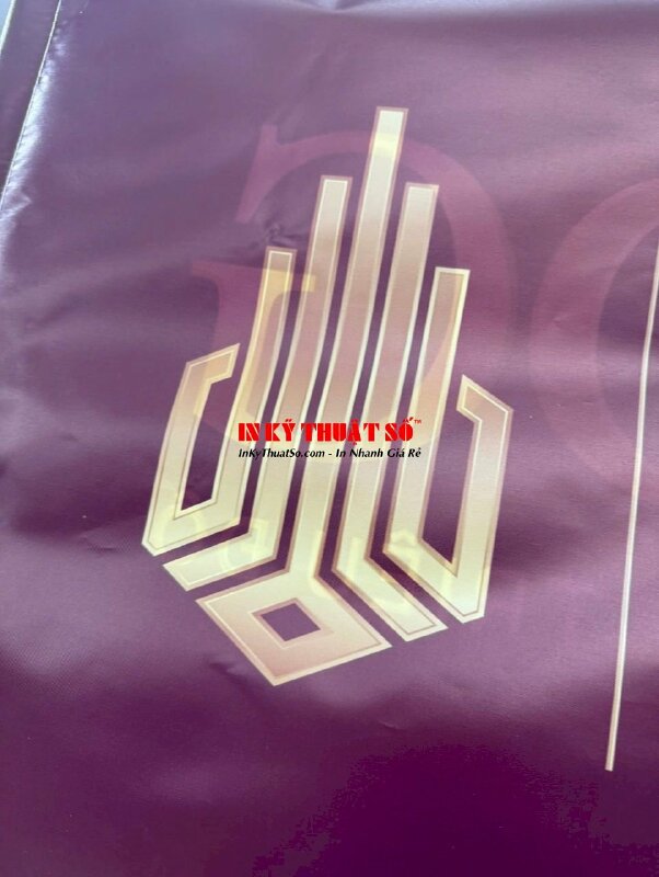 Lá cờ in logo công ty bất động sản, in cờ vải Silk mực dầu bóng - INKTS2917