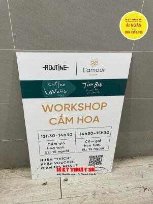 In áp phích quảng cáo sự kiện Workshop cắm hoa, bảng poster standee formex 60x90 cm - INKTS1566