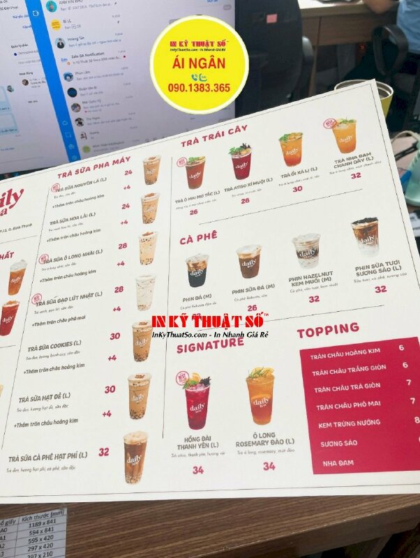 In quyển menu nhựa A4 quán hải sản tươi sống thịt rừng, hàng gửi đi Ninh Thuận từ TPHCM - INKTS1715