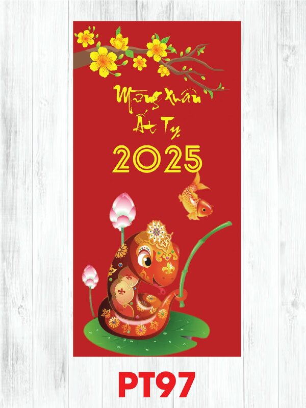 In bao lì xì nhũ vàng Chúc Mừng Năm Mới - Mã PT95 - INKTS2552