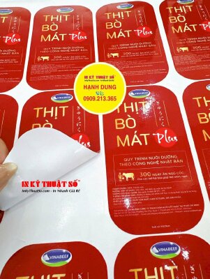 In tem dán thực phẩm đông lạnh chống nước, bỏ tủ mát/tủ đông, in tem Decal sữa sản phẩm thịt bò mát - INKTS2983