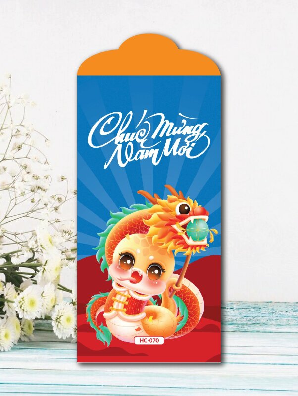 In bao lì xì màu hồng Chim Hạc Hoa Mẫu Đơn Chúc Mừng Năm Mới - Mã HC068 - INKTS2565
