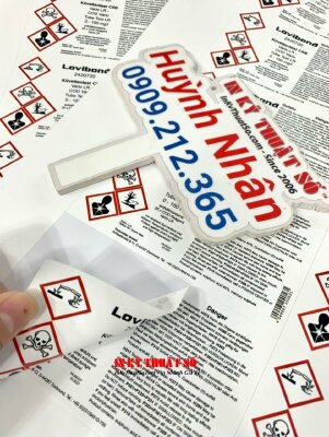 In tờ A3 nhãn PP in laser không màng, có bế tem, nhãn dán chai dung dịch hóa chất - INKTS1621