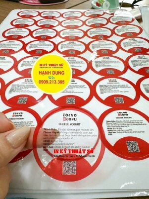 In tem tròn Decal trong dán hộp tàu hủ để tủ mát, ngăn mát, chống nước dán thông tin sản phẩm Tofu - INKTS2952