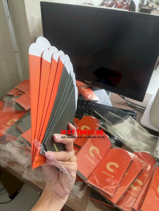 In bao lì xì doanh nghiệp in logo, phong bao lì xì công ty công nghệ, hàng gửi đi Mỹ từ TPHCM - INKTS3001