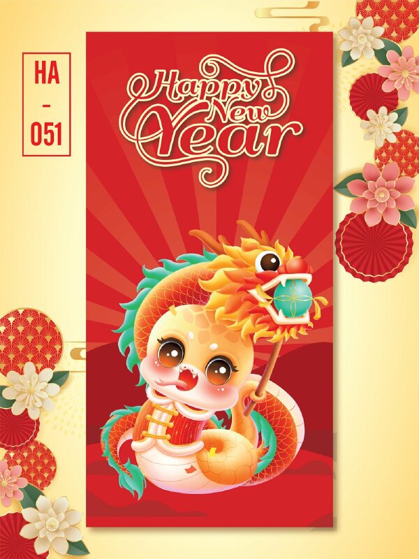 In bao lì xì năm Ất Tỵ 2025 Chúc Mừng Năm Mới - Mã HA049 - INKTS2608