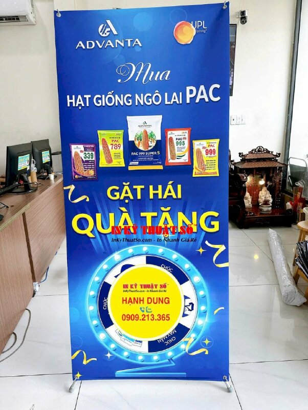 Combo Poster 80cm x 180cm &amp; Standee cao cấp tăng đơ sự kiện nhà nông cho công ty cung cấp hạt giống ngô lai - INKTS2864