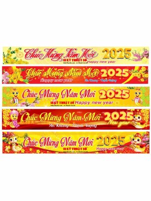 Băng rôn chúc mừng năm mới, băng rôn Tết 3m 4m 5m 6m - INKTS2988