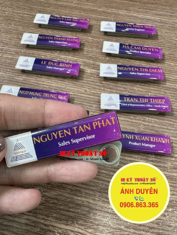 In logo công ty UV DTF dán lên mọi vật liệu phẳng, chống nước, bền màu, tem nổi logo - INKTS1599