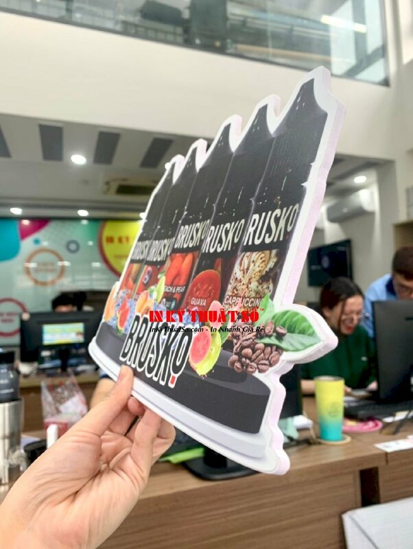 In thẻ giấy ép Plastic các hương vị kem Cherry Yogurt, Xoài Mango Sorbet, Me Tamarind Sorbet song ngữ Việt Anh - INKTS1710