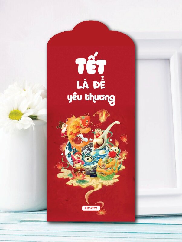 In bao lì xì xanh dương Tết Sum Vầy Ấm Tình Thân - Mã HC077 - INKTS2574