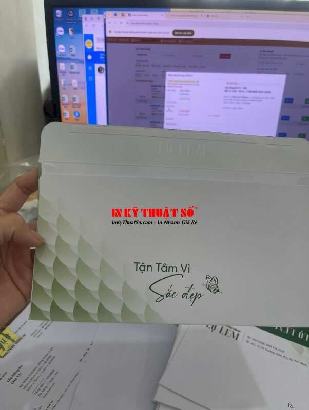 In ấn phong bì 22x12 cm, phong bì phòng khám chuyên khoa thẩm mỹ - INKTS2897