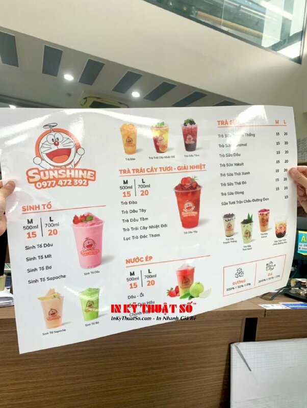 In tem nhãn sticker trái cây, sticker dưa lưới, sticker dừa sáp từ Decal sữa, bế theo viền - INKTS1669