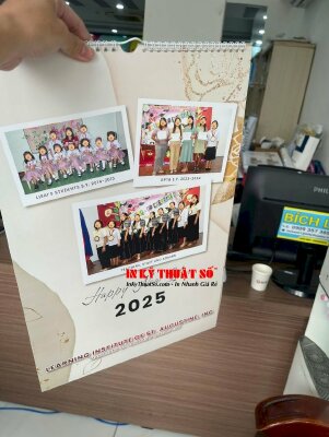In lịch 7 tờ in 50 cuốn size 47cm x 31.5cm cho trường mầm non ma sơ, hàng gửi đi Philippines từ TPHCM - INKTS3004