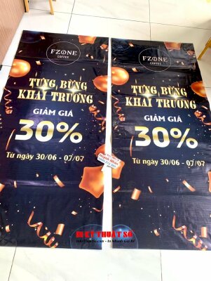 In băng rôn khai trương quán cafe, hiflex bạt khai trương quán cà phê - INKTS1696