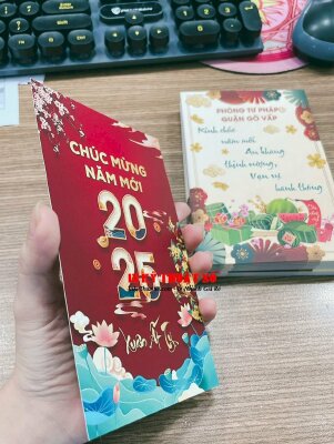 In thiệp mừng năm mới, thiệp chúc Tết size 10cm x 15cm, in nhanh thiệp - INKTS3003