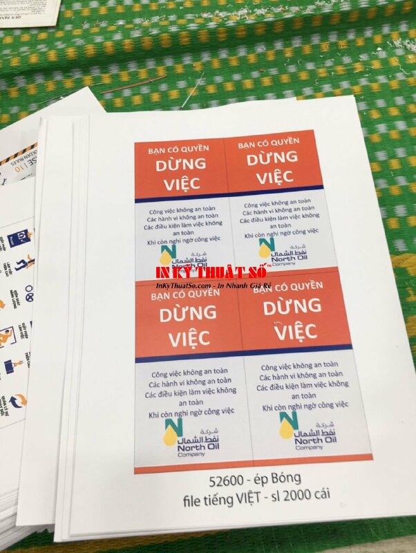 Tem nhãn Decal PP dán lên phôi thẻ có sẵn, dán thẻ từ nhân viên kỹ sư Engineer nhà thầu điện nhẹ - INKTS1835