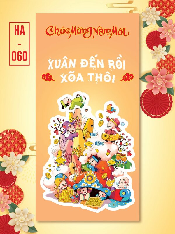 In bao lì xì cho Trẻ em Món Ngon Hương Vị Tết - Mã HA058 - INKTS2617