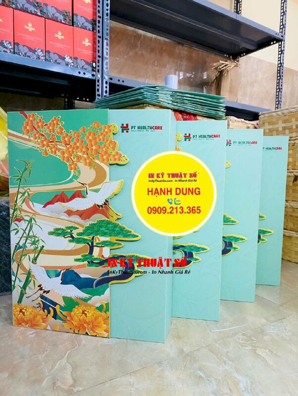 In nhãn UV DTF logo công ty, thương hiệu dán hộp quà tặng, túi giấy đựng quà tặng đối tác, nhân viên - INKTS2980