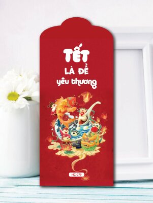 Thiết kế bao lì xì đỏ Tết Là Để Yêu Thương - Mã HC079 - INKTS2576