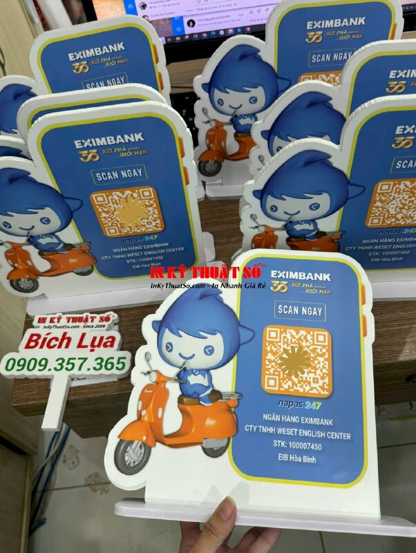 In thẻ tích điểm có mã QR code và mã Barcode, in thẻ nhựa PVC bo góc, đánh sổ nhảy - INKTS1866