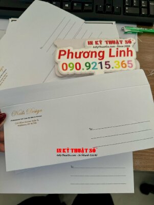 In bao thư 22 x 9 cm, in bao thư theo yêu cầu cho tiệm Nail, hàng gửi đi Hawaii Mỹ từ TPHCM - INKTS1650