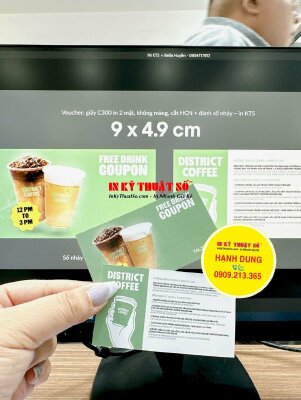 In coupon vé phiếu giảm giá Free Drink Coupon mã giảm giá mừng khai trương quán cà phê - INKTS1727