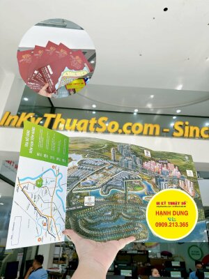 In brochure tờ gập giới thiệu tổng mặt bằng khu dự án bất động sản - INKTS1623