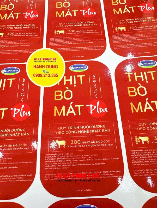 In tem dán thực phẩm đông lạnh chống nước, bỏ tủ mát/tủ đông, in tem Decal sữa sản phẩm thịt bò mát - INKTS2983