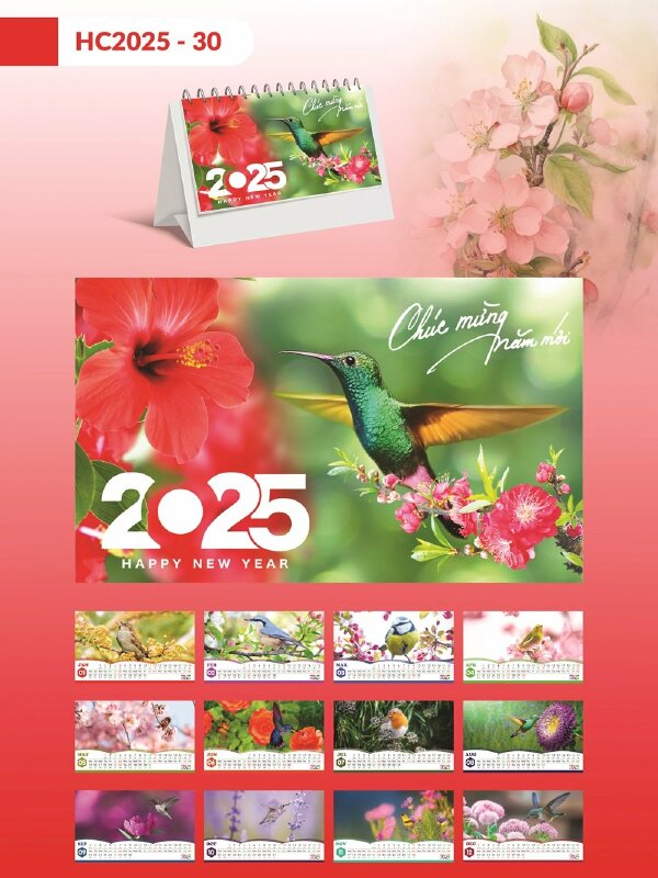 Cắt chữ Format CNC có chân đế HAPPY BIRTHDAY in PP mực dầu màu xanh dương, cán màng mờ - INKTS2124