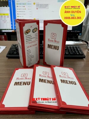 In menu cầm tay Formex khổ A4 gấp 3 cho quán mì - INKTS1701