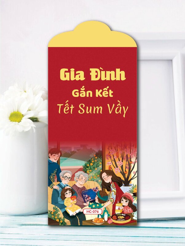 Thiết kế bao lì xì ngộ nghĩnh Bé Vui Nhận Lì Xì Tết - Mã HC074 - INKTS2571